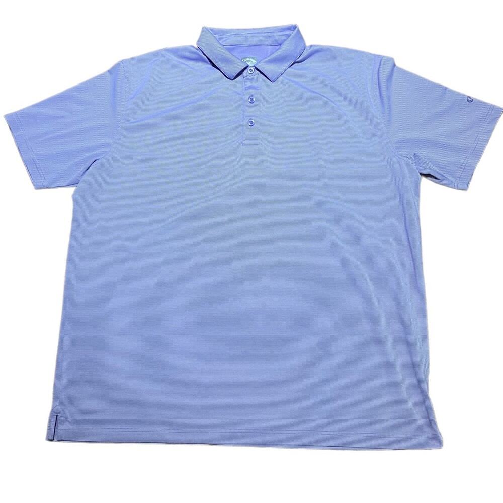 Callaway Mens XXL Purple and White Short Sleeve Polo Style Shirt